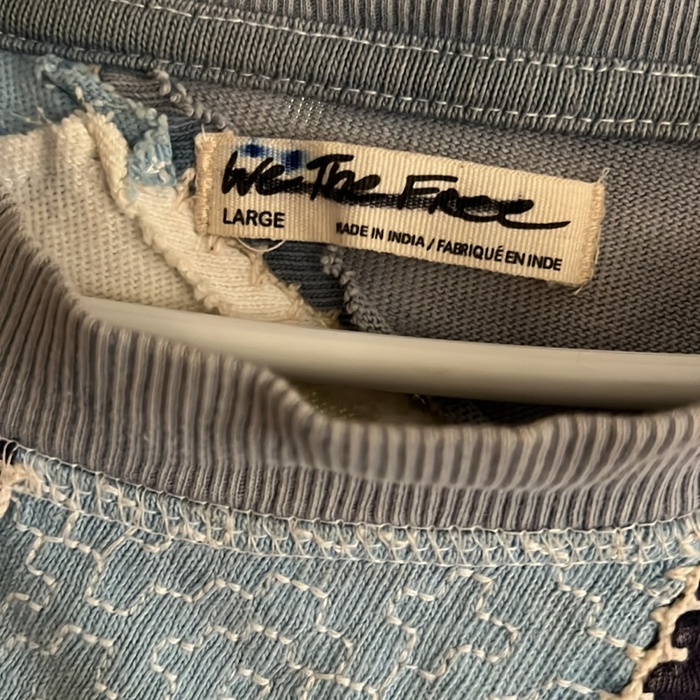 We The Free Patchwork Knit Top Large - image 2